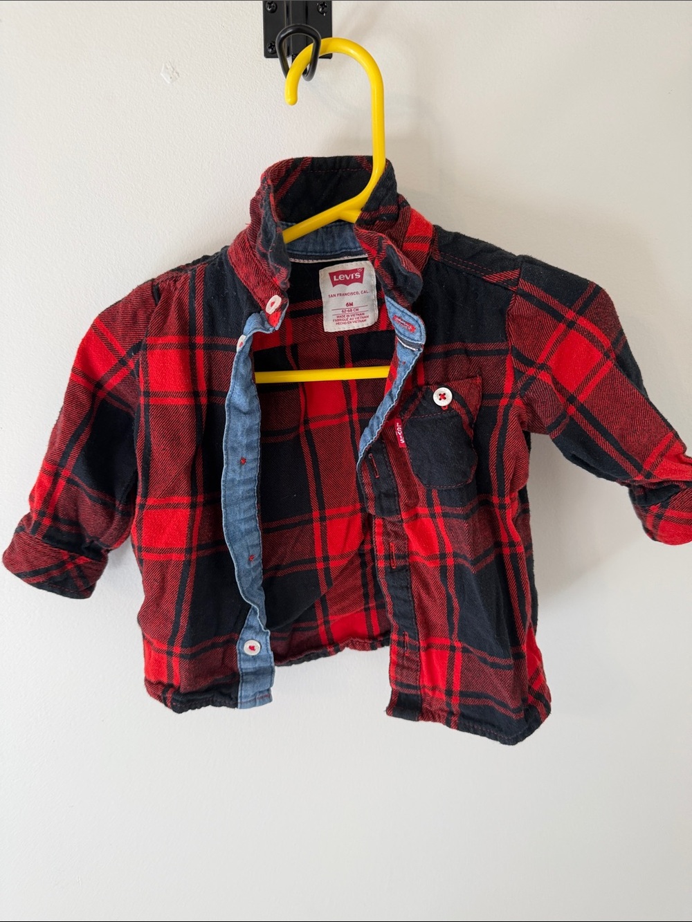 Levi's Kids Red & Black Plaid Button-Front Jacket